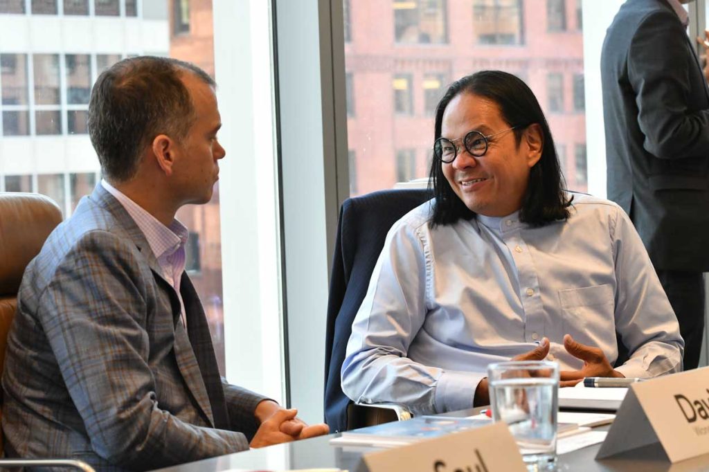 David Wong, Executive Director of Innovation and Growth atCME Group; and Yobie Benjamin, Partner at PA Consulting.