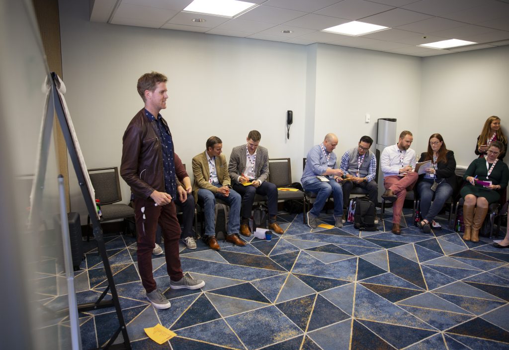 Chris Chapman, Innovation Catalyst,
Formerly of Disney, leads a whiteboard session.