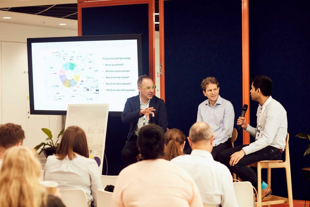 Scott Kirsner of InnoLead talks with Stephane Malrait of ING and Mukund Umalkar of Commonwealth Bank of Australia about innovating in a regulated industry.