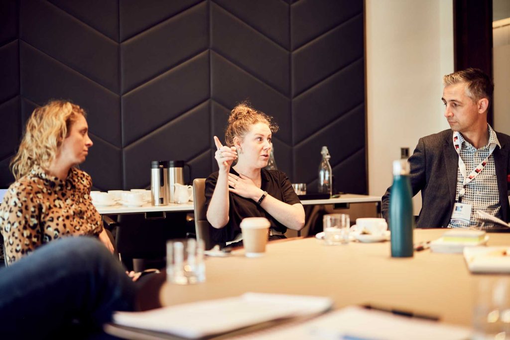 From left to right Catherine
Phillips of ING, Jessica Ferguson of British Red Cross, and Ian Small AECOM.