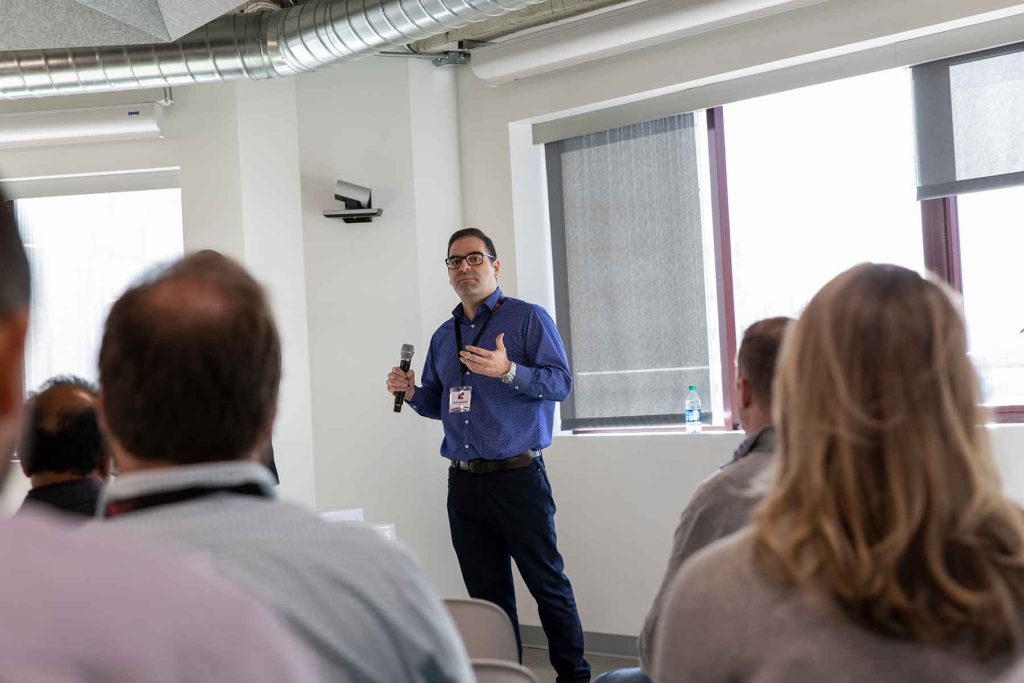 Sean Nazarian of Planbox leads a breakout session on identifying and solving the right problems.