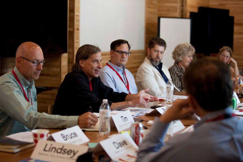 Brant Cooper of Moves the Needle helps guide the roundtable conversation.