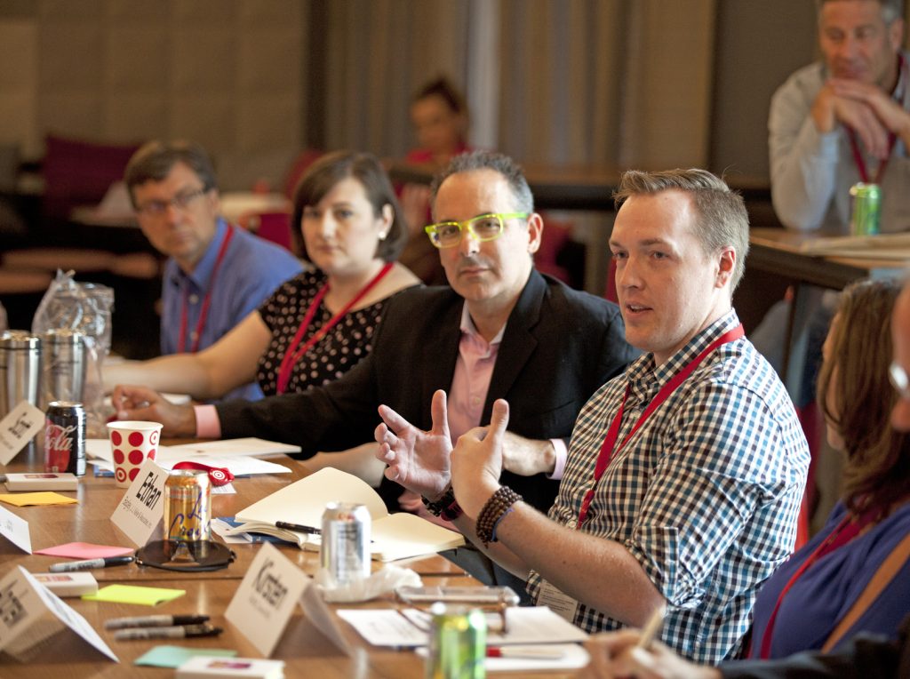 Cristin Moran of Growth Science, Scott Kirsner of InnoLead, and Ethan Bagley, Director of Innovation at J.J. Keller & Associates.