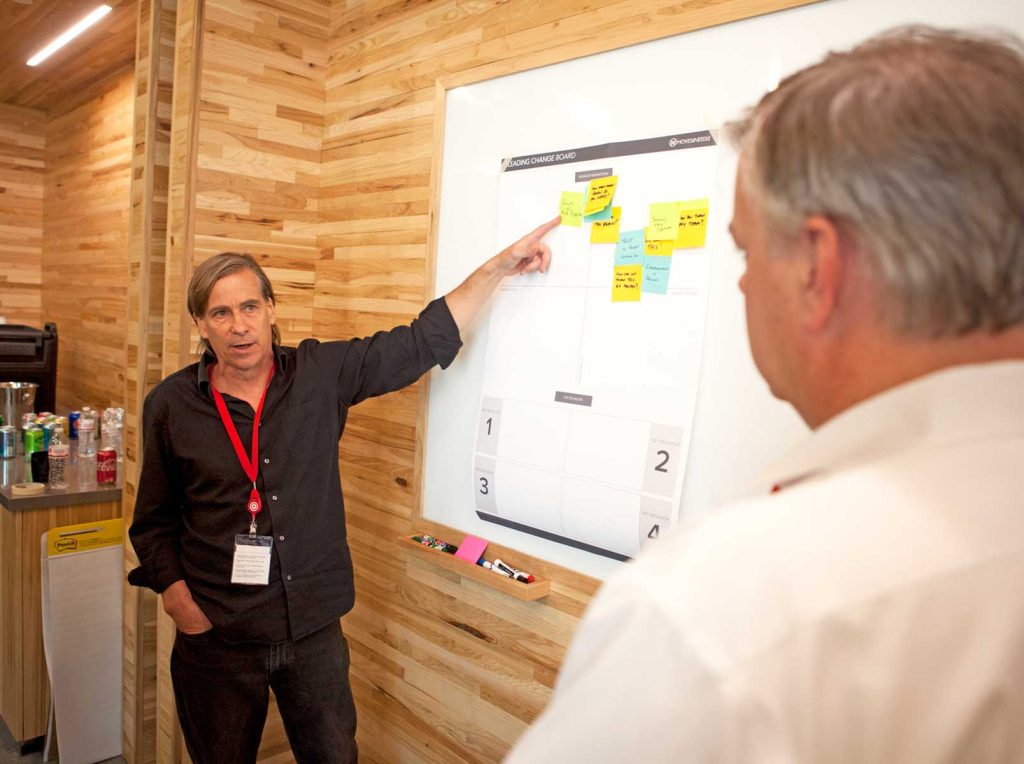 Brant Cooper of Moves the Needle runs an activity about leadership behaviors that support change and innovation.