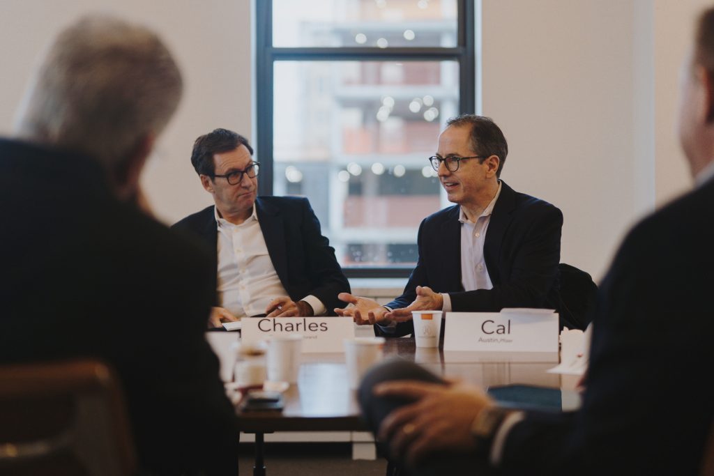 Charles Trevail, CEO of Interbrand and Cal Austin, Director of Innovation, Pfizer.