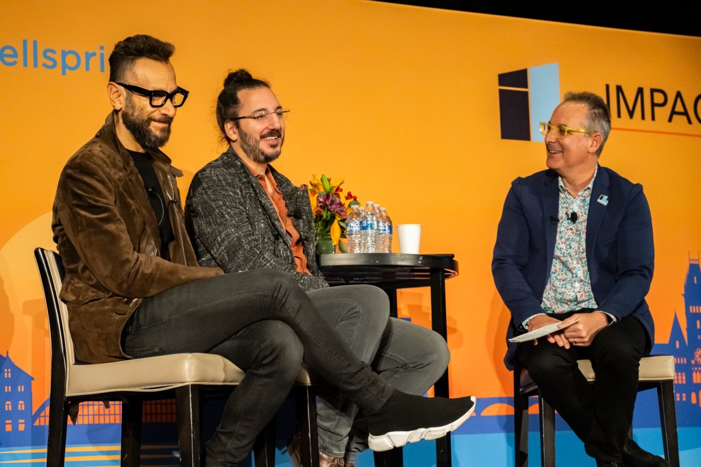 Panos Panay, President of the Recording Academy, Ziad Sultan, VP of Personalization at Spotify, and Scott Kirsner of InnoLead.
