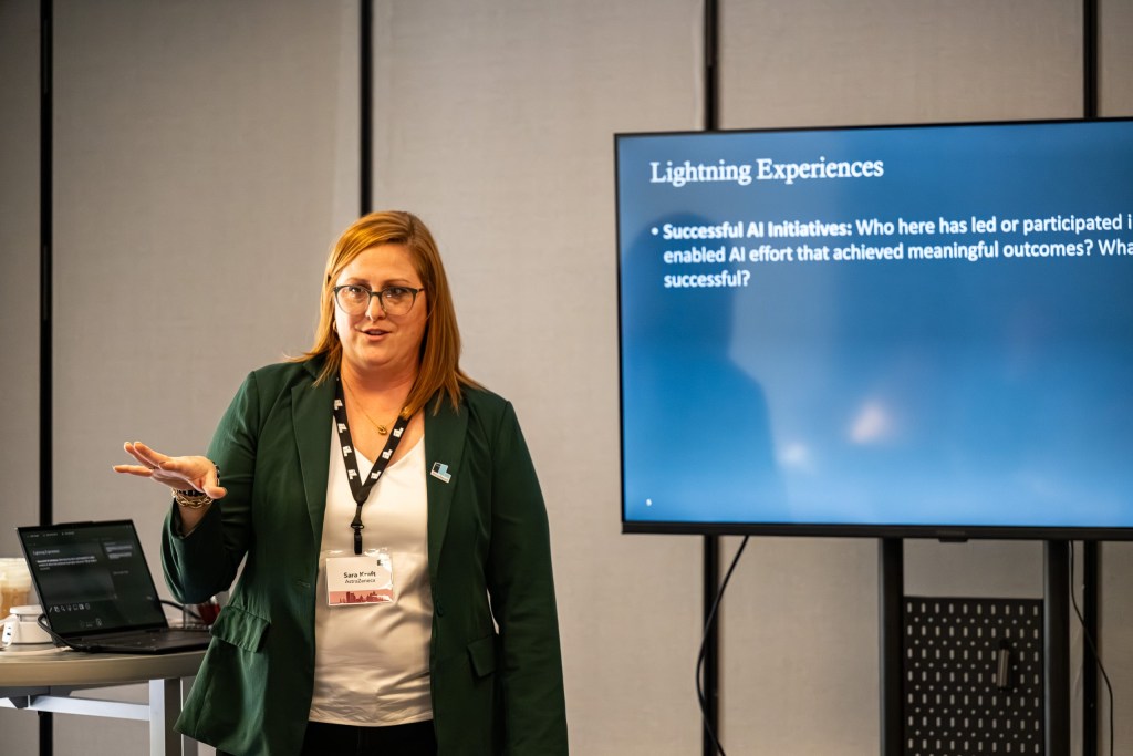 Sara Kraft of AstraZeneca leads a session on “Data as the Innovation Driver and the Bottleneck.”