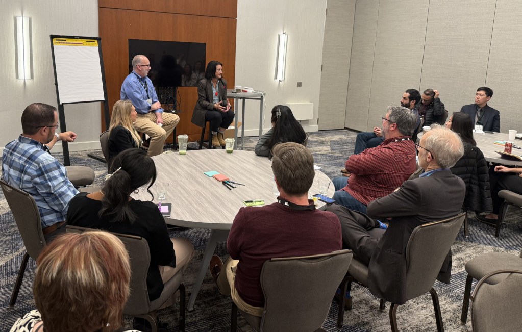 Scott Cohen of InnoLead and Michelle Kydd of Creative Artists Agency lead a session on “Building Your Personal Brand as a Changemaker.”