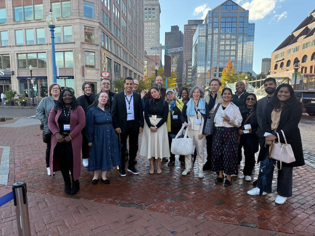 Impact participants get ready to head out on a harbor cruise on the conference’s final day.