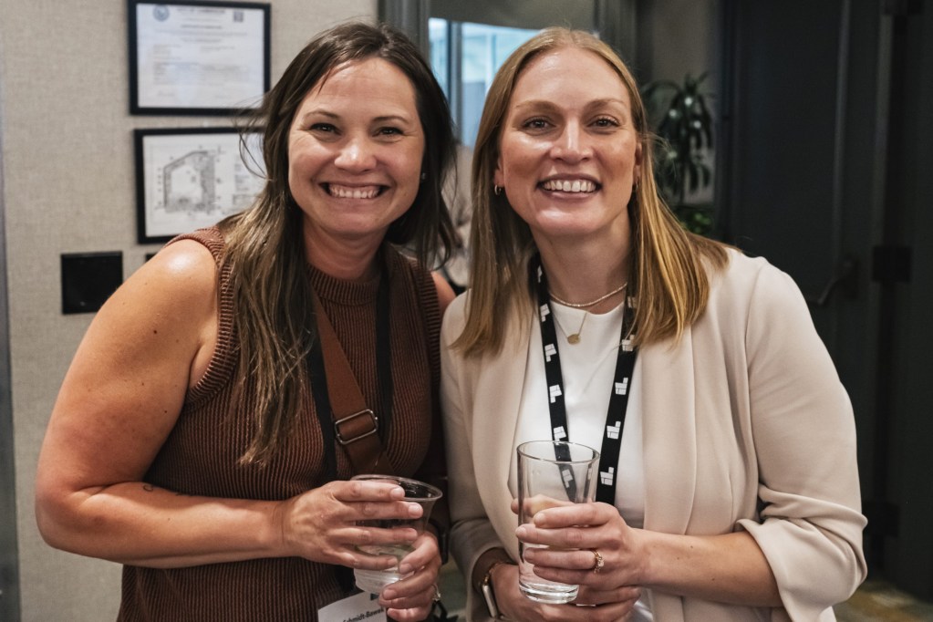 Bridget Schmidt-Bawek of Hormel Foods and Nicole Corbin-Hanson of Newry.