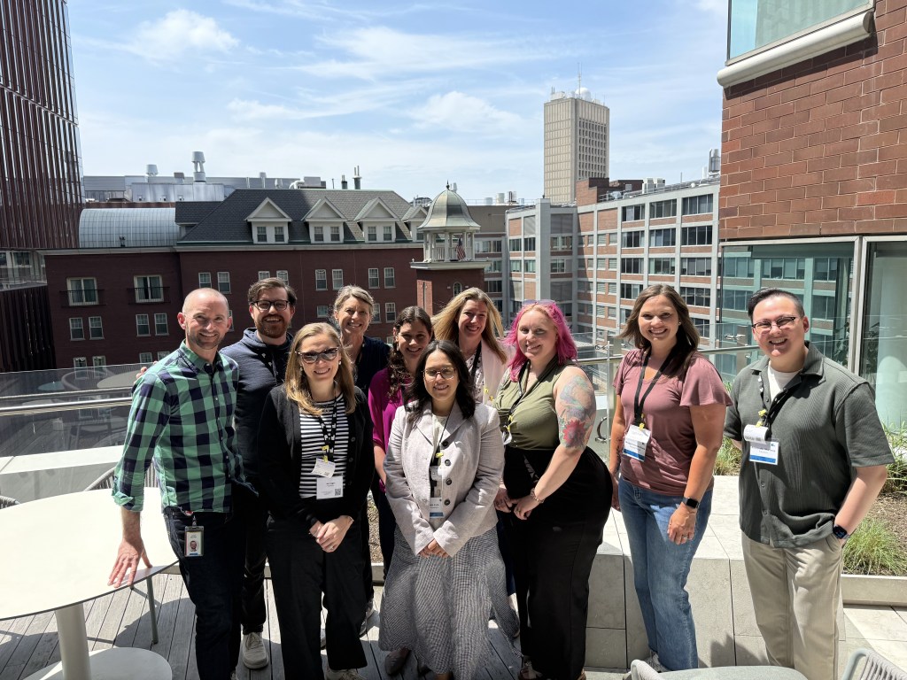 Impact participants on the rooftop terrace at Google.