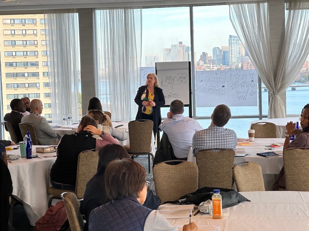 Lisa Rothstein of Drawing Out Your Genius leads a workshop on visual note-taking.