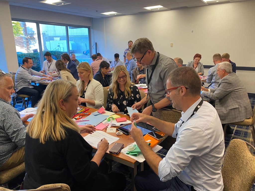Participants in a workshop led by John Cowden of General Mills, “Creating Repeatable Sustaining Innovation.”