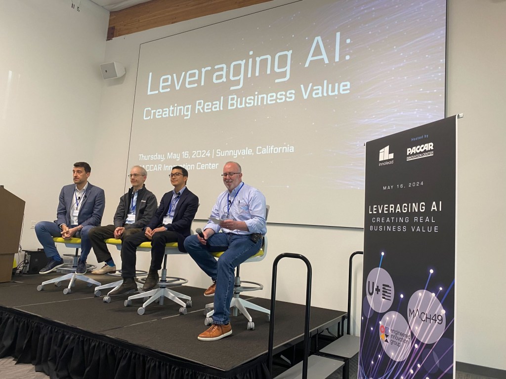 A discussion about “How AI, Digital & Innovation are Converging,” with Dušan Vuksanovic of Swisscom, Paul Konasewich of PACCAR, Kinh Tieu of Acubed (Airbus Innovation Center), and Scott Cohen of InnoLead