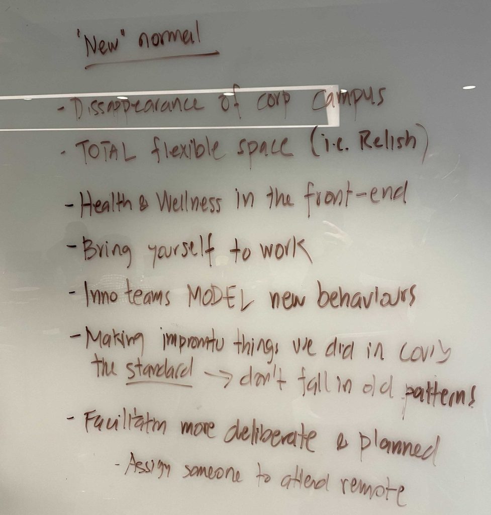 Whiteboard notes at the Impact Executive Forum in Chicago.
