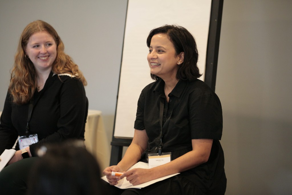 InnoLead’s Meghan Hall with Sukhada Agashe Jog, Head of Global Research at Airbnb, during a breakout session on product research in large organizations.