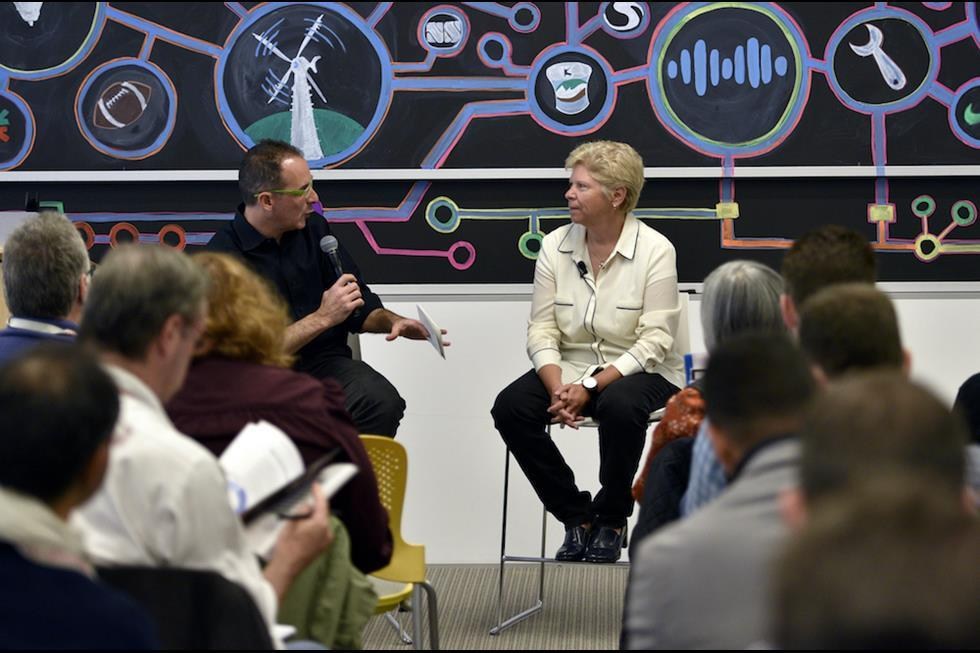 Scott Kirsner with Denise Garner, Senior Vice President and Chief Innovation Officer, Clorox