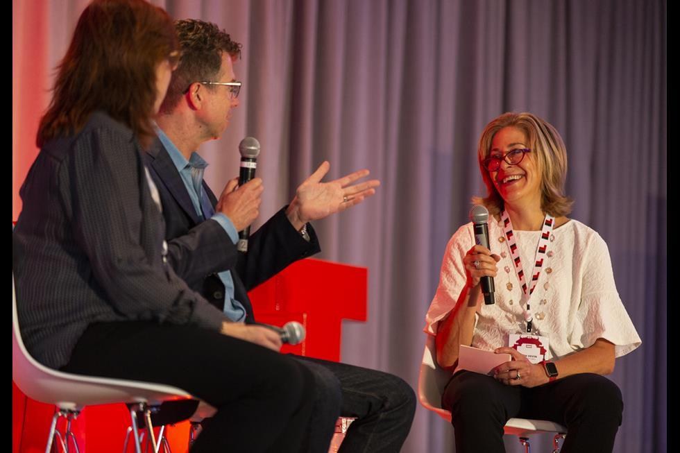 Frankie James of GM’s Silicon Valley office, Jeff Welser of IBM Research, and Beth Devin of Citi Ventures